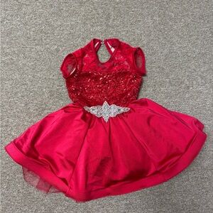 Red Weissman dance recital costume. Size SC